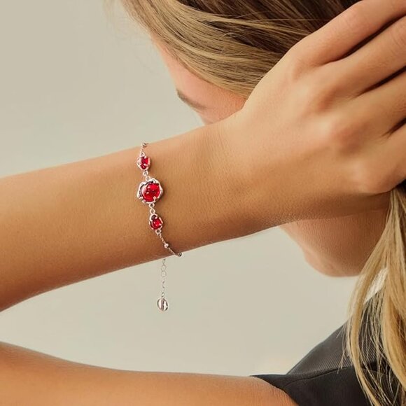 Neiman Marcus Cicy Bell Platinum Plated Moonstone Link Bracelet - Picture 2 of 4